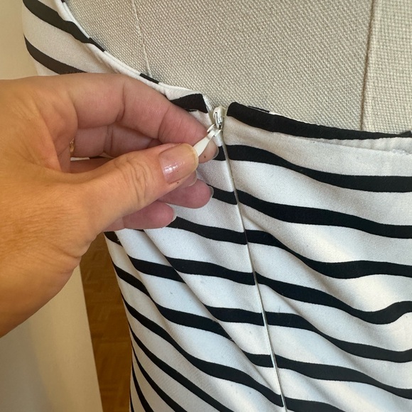 NWOT zara womens summer black and white striped cross back dress - Picture 7 of 13